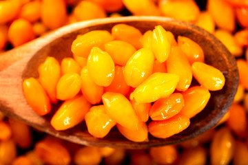 Pepper yellow lantern chili, Capsicum chinense, originating in the Americas and matrix for hybrid peppers burned most of the world.