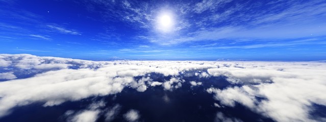 Cloudy landscape, Over the clouds, A panoramic view of clouds