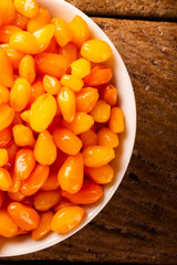 Pepper yellow lantern chili, Capsicum chinense, originating in the Americas and matrix for hybrid peppers burned most of the world.