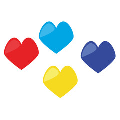 colored hearts love