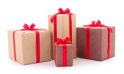 Gift boxes, gifts on a white background isolated.