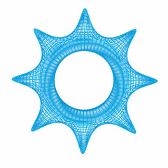 3d rendering of blue wireframe star