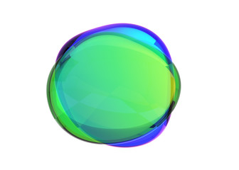 Abstract 3d render of colored bubble shape, modern background design