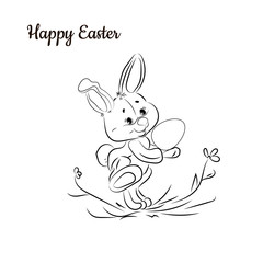 sketch with easter bunny