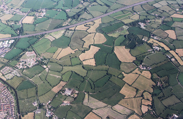 Fototapeta premium Aerial photo of the English Bristol countryside. The city in the background. Bristol, UK