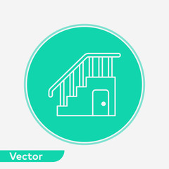 Stair vector icon sign symbol