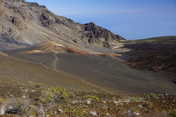 Beautiful moon landscape in Haleakala national park in Hawaii