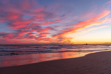 Fototapeta na wymiar Spectacular colorful sunset over the mediterranean sea