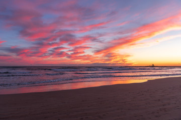 Fototapeta na wymiar Spectacular colorful sunset over the mediterranean sea