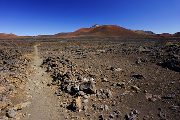 Beautiful moon landscape in Haleakala national park in Hawaii