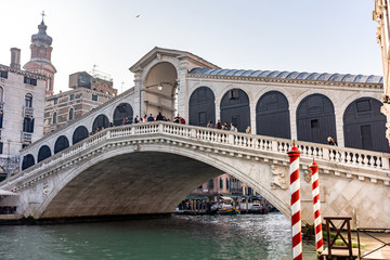 Fototapeta na wymiar Italy, Venice, view of the Rialto bridge.