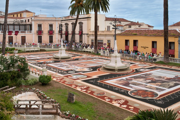 Sandmalerei in La Orotava Kanrische Inseln Teneriffa