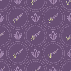 Vector Seamless patterns  Lavender design in the style of Provence