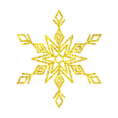 Gold rhombic snowflake