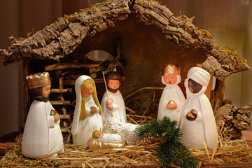 Weihnachten Krippe mit den Heiligen Maria und Jesus