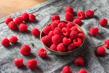 Raw Red Organic Raspberries
