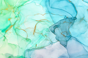  Abstract colorful background, wallpaper. Mixing acrylic paints. Modern art. Marble texture. Alcohol ink colors  translucent
