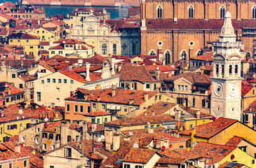 taly, Venice, panorama of the city from the belvedere of the bell tower of San Marco