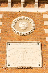 Italy, Venice, view and details of the castle.