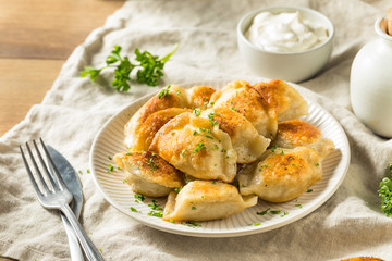 Homemade Fried Polish Potato Pierogis