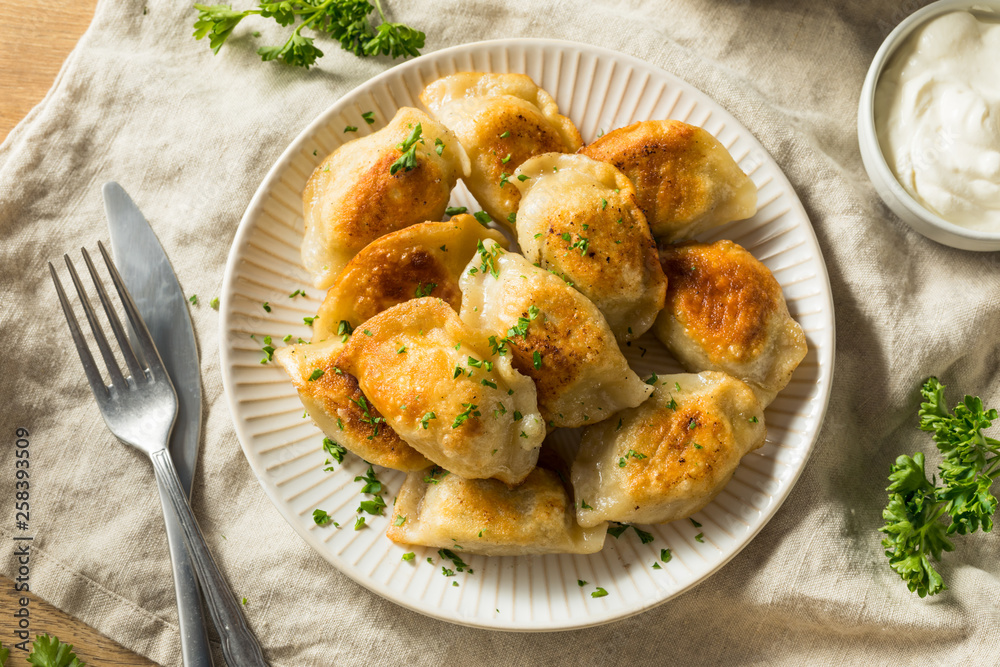 Sticker homemade fried polish potato pierogis