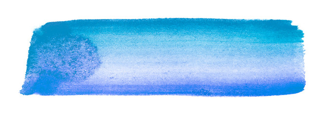 watercolor element for design, blue aquamarine striped, inked texture hand-painted