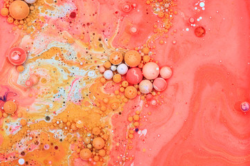 Colourful acrylic bubbles.Abstract ink design template mixed texture background. Liquid color...