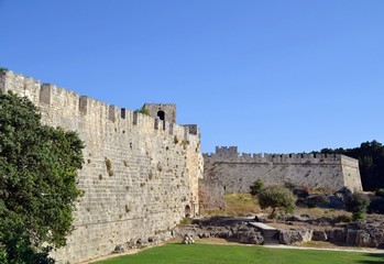 Fototapeta na wymiar Moat near the fortress wall