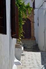 White street of LINDOS