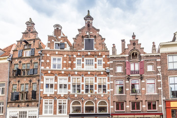 Fototapeta na wymiar Historic Dutch houses in the old city center of Zutphen in Gelderland in the Netherlands