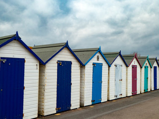 Fototapeta na wymiar Beach Huts In A Row