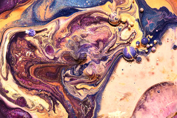 Colourful acrylic bubbles.Abstract ink design template mixed texture background. Liquid color...