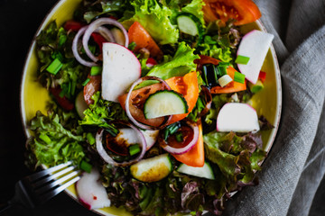 Organic vegetable salad
