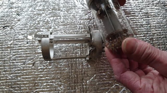 The old radio lamp GU-50 close-up