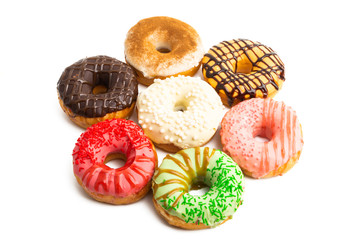 donuts in glaze isolated