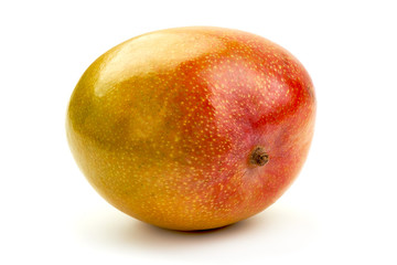Juicy ripe Mango fruit, close-up, isolated on white background