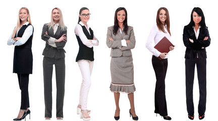 Collection of full-length portraits of young business women