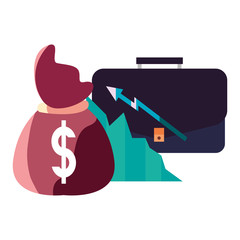 business suitcase money bag