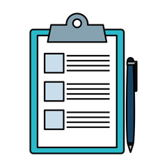 checklist clipboard with pen