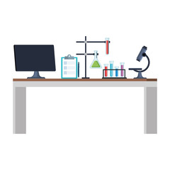laboratory desk workplace icons