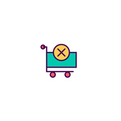 cart icon line design. Business icon vector design