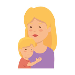 beautiful mother lifting son