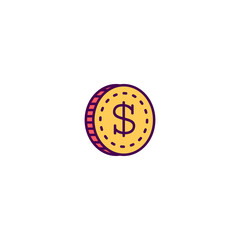 Obraz premium coin icon line design. Business icon vector design