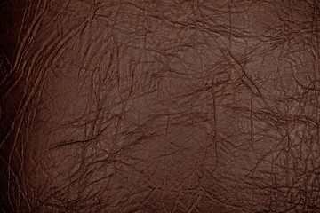 Brown leather texture, background, abstraction. Space for text.