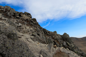 Rocas en risco del mirador en el Nevado de Toluca