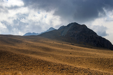 Fototapeta na wymiar Cerro negro en el Nevado de Toluca (vista panorámica de campo en HDR)