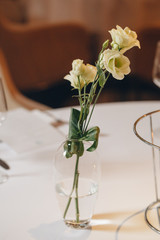 luxury elegant table setting dinner in a restaurant tableware