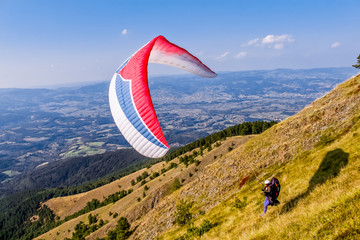 paragliding in mountains