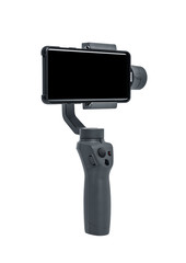 Smartphone gimbal stabilizer isolated on white background.