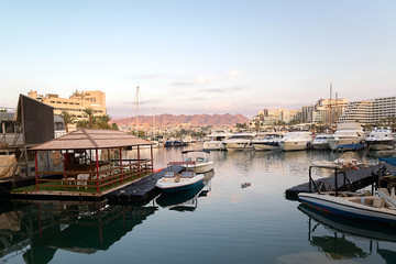 Fototapeta premium Sunny morning and boats in the harbor